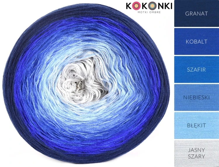 KOKONEK Classic A408 Granat/kobalt/szafir/niebieski/błękit/jasny szary