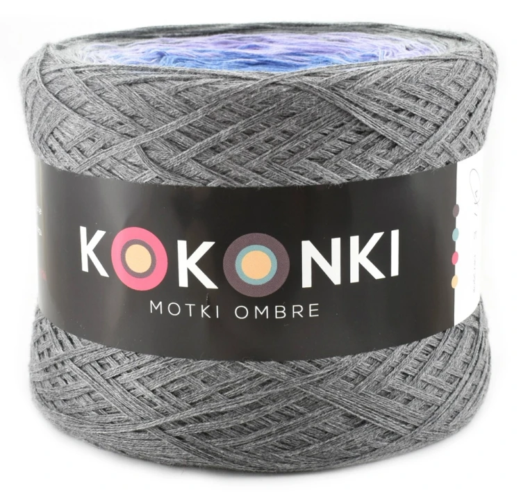 KOKONEK Classic A835 Średni szary melanż/szary melanż/fiołek/jeans melanż/indygo melanż