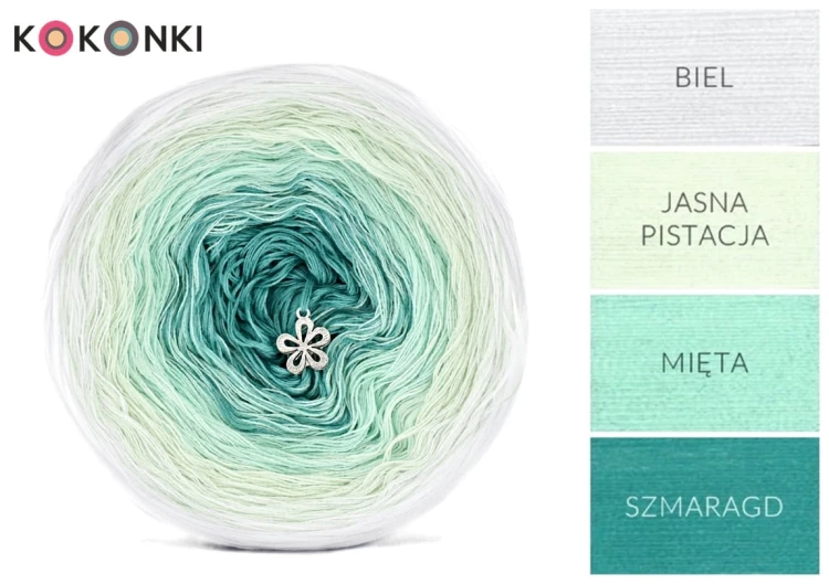 KOKONEK A357 Biel/jasna pistacja/mięta/szmaragd
