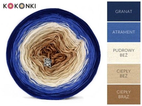 KOKONEK_Classic B046 Bezpieczna przystań - Granat/atrament/pudrowy beż/ciepły beż/ciepły brąz