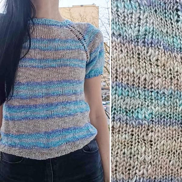 Letni top wykonany z włóczki YarnArt Linen Soft